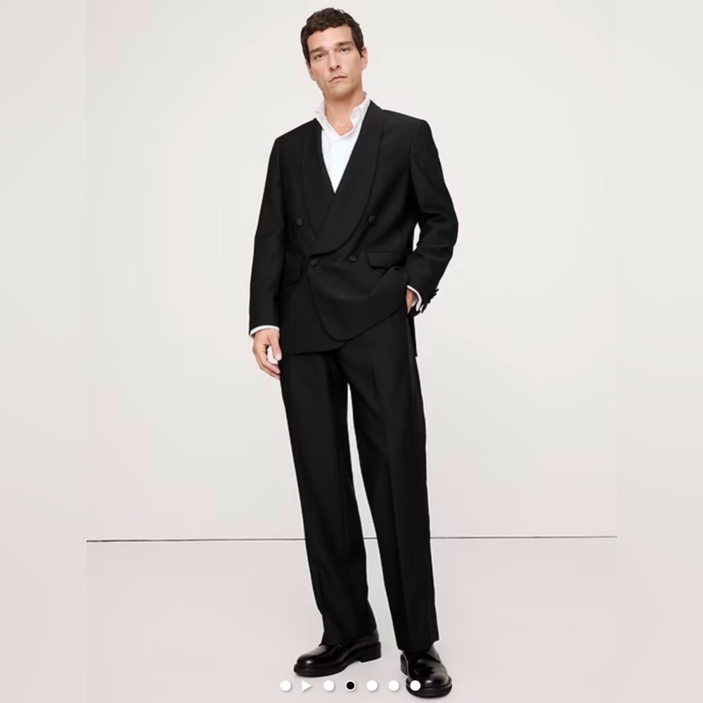 NWOT Banana Republic Straight Barathea Tuxedo Black Pant Sz 30 x 30 (#796388) - Picture 3 of 9